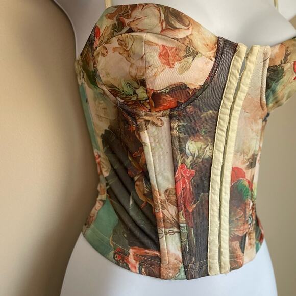 SUPERDOWN Ziva Bustier Art Print Top Women's Size XS - Picture 5 of 12
